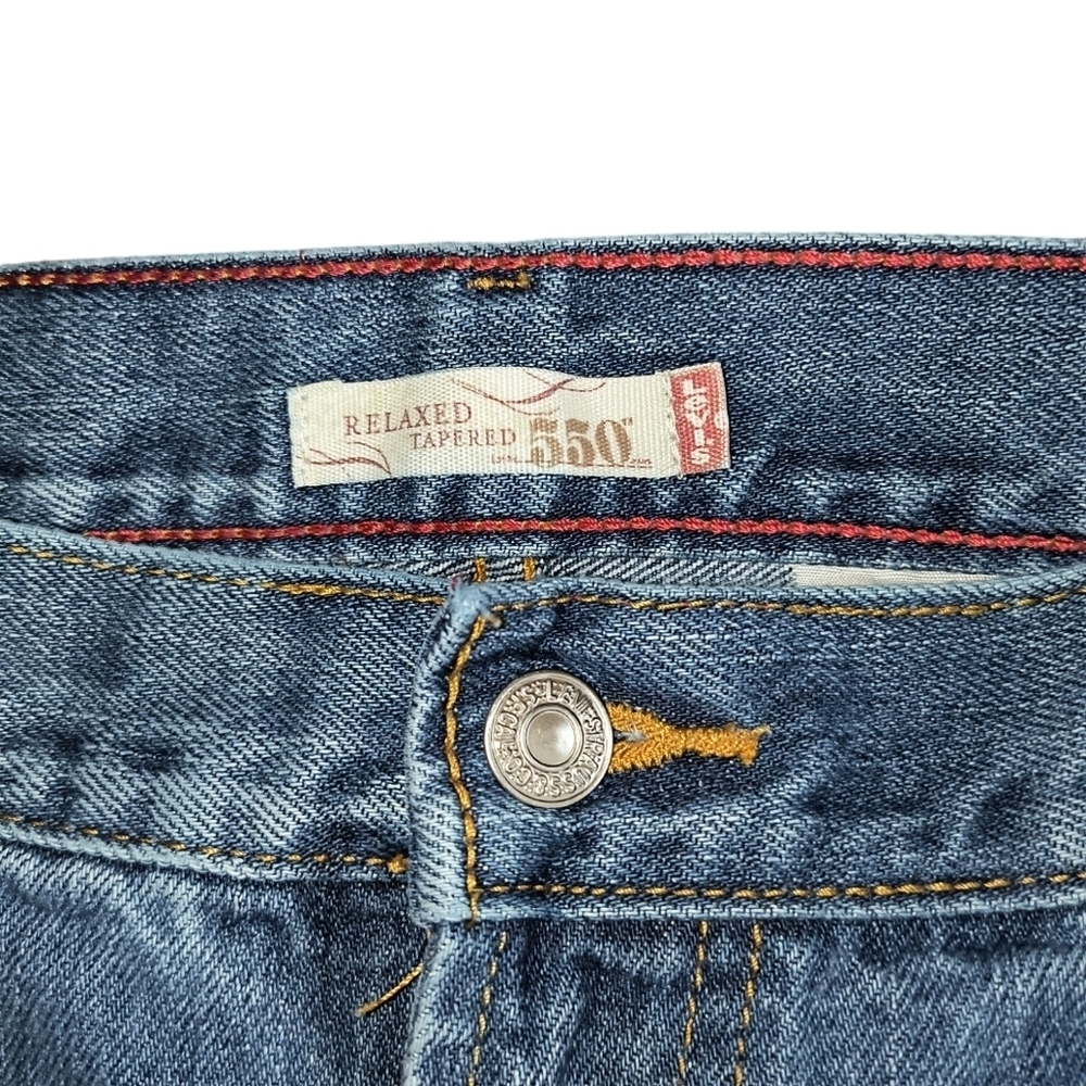 Vintage 100% Cotton Levi's 550 Relaxed Tapered High Rise "Mom" Jeans Size 14 S - Picture 3 of 7